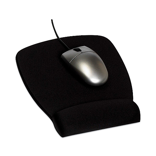 3M Antimicrobial Foam Mouse Pad with Wrist Rest, 8.62 x 6.75, Black (MW209MB)