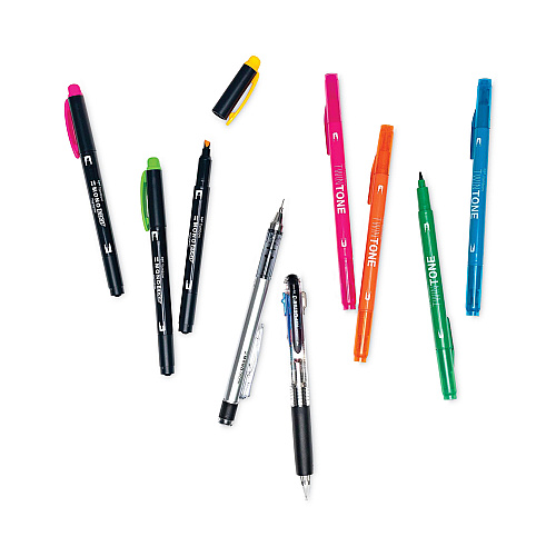 Tombow Creative Notetaking Kit, 0.7mm Ballpoint Pen, 0.5mm HB Pencil, (4) Bullet/Chisel Tip Markers,(3) Chisel/Fine Tip Highlighters (56301)
