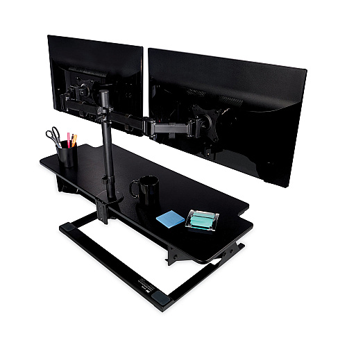 3M Precision Standing Desk, 42" x 23.2" x 6.2" to 20", Black (SD70B)