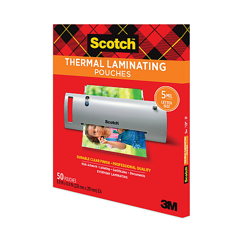 Scotch Laminating Pouches, 5 mil, 9" x 11.5", Gloss Clear, 50/Pack (TP585450)