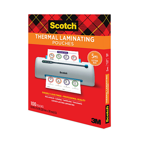 Scotch Laminating Pouches, 5 mil, 9" x 11.5", Gloss Clear, 100/Pack (TP5854100)