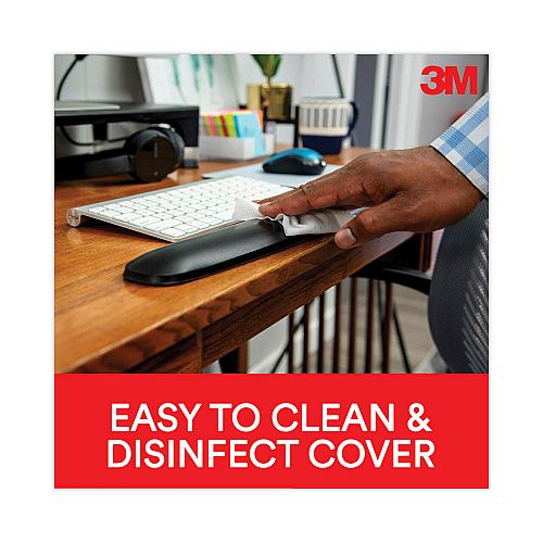 3M Antimicrobial Gel Compact Keyboard Wrist Rest, 18 x 2.75, Black (WR309LE)