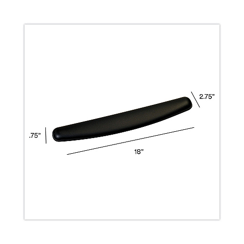 3M Antimicrobial Gel Compact Keyboard Wrist Rest, 18 x 2.75, Black (WR309LE)