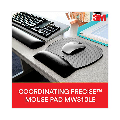 3M Antimicrobial Gel Large Keyboard Wrist Rest, 19 x 2.75, Black (WR310LE)