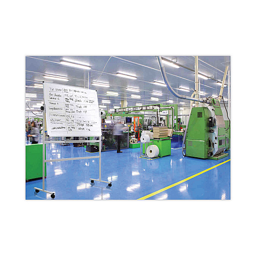 MasterVision Earth Silver Easy Clean Mobile Revolver Dry Erase Boards, 48 x 70, White Surface, Silver Steel Frame (RQR0521)