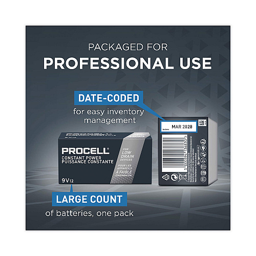 Procell Professional Alkaline 9V Batteries, 72/Carton (PC1604CT)