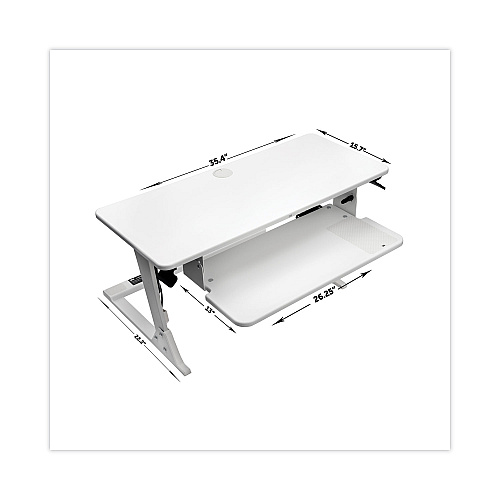 3M Precision Standing Desk, 35.4" x 23.2" x 6.2" to 20", White (SD60W)