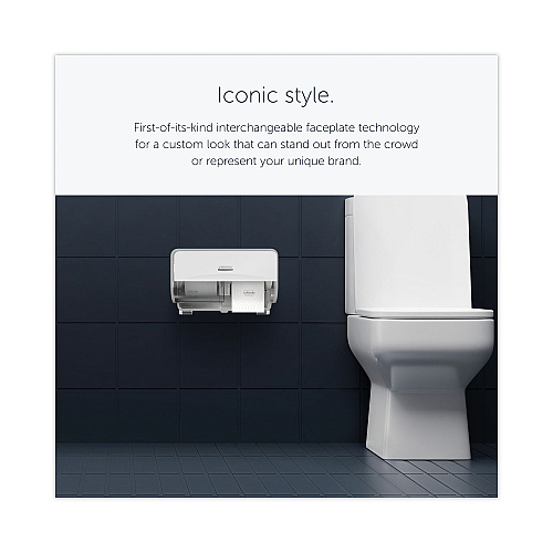Kimberly-Clark ICON Coreless Standard Roll Toilet Paper Dispenser, 8.43 x 13 x 7.25, Silver Mosaic (53698)