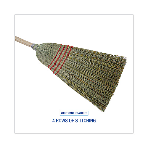 Boardwalk Mixed Fiber Maid Broom, Mixed Fiber Bristles, 55" Overall Length, Natural, 12/Carton (BWK920YCT)