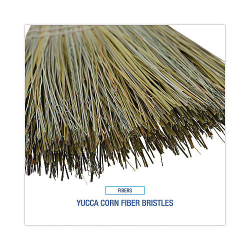 Boardwalk&reg; Corn Fiber Bristle Broom, 42" Wood Handle, 12 Brooms (BWK932YCT)