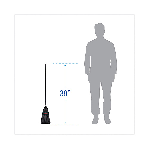 Boardwalk&reg; Poly Bristle Lobby Broom, 38" Handle, 12 Brooms (BWK951BP)