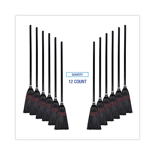 Boardwalk&reg; Poly Bristle Lobby Broom, 38" Handle, 12 Brooms (BWK951BP)