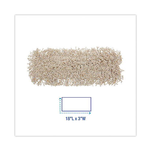 Boardwalk&reg; Mop Head, 4-Ply, Dust, Cotton, 18 x 3, White (BWK1018)