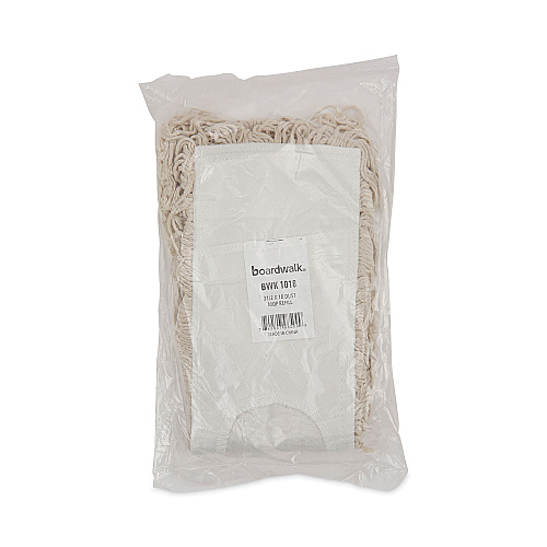 Boardwalk&reg; Mop Head, 4-Ply, Dust, Cotton, 18 x 3, White (BWK1018)