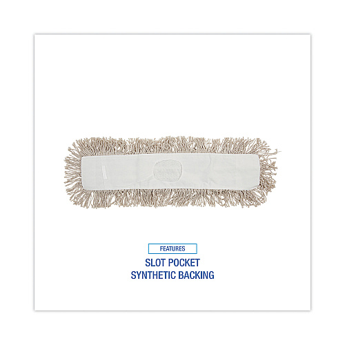 Boardwalk&reg; Mop Head, 4-Ply, Dust, Cotton, 24 x 3, White (BWK1024)