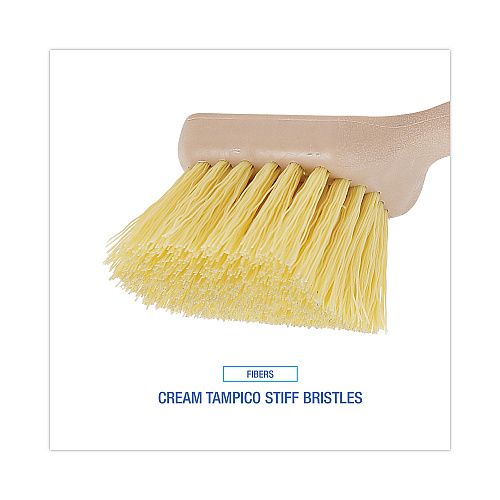 Boardwalk&reg; Plastic Bristle Utility Brush, 8 1/2", Tan Handle (BWK4308)