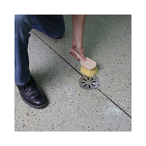 Boardwalk&reg; Plastic Bristle Utility Brush, 8 1/2", Tan Handle (BWK4308)