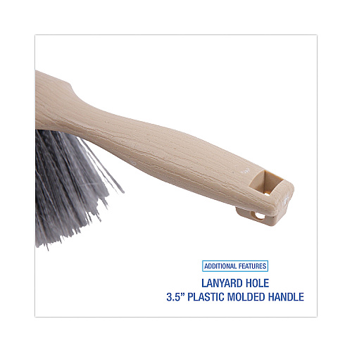 Boardwalk&reg; Flagged Plastic Bristle Counter Brush, 8", Tan Handle (BWK5408)