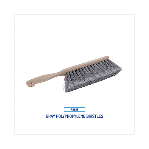 Boardwalk&reg; Flagged Plastic Bristle Counter Brush, 8", Tan Handle (BWK5408)