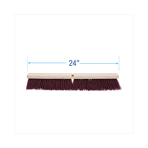 Boardwalk&reg; Floor Brush Head, 3 1/4" Maroon Stiff Plastic, 24" (BWK20324)