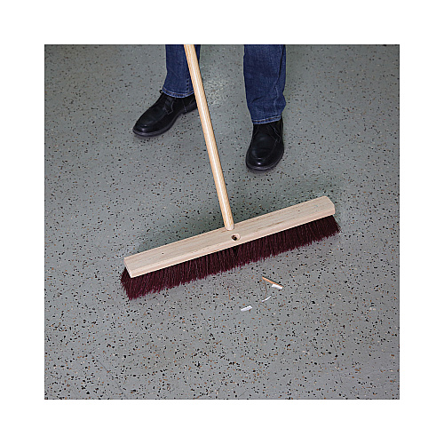 Boardwalk&reg; Floor Brush Head, 3 1/4" Maroon Stiff Plastic, 24" (BWK20324)