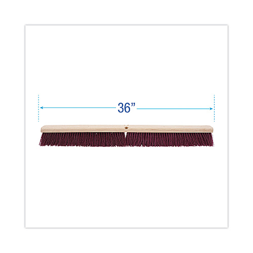 Boardwalk&reg; Floor Brush Head, 3 1/4" Maroon Stiff Plastic, 36" (BWK20336)