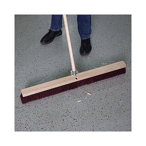 Boardwalk&reg; Floor Brush Head, 3 1/4" Maroon Stiff Plastic, 36" (BWK20336)