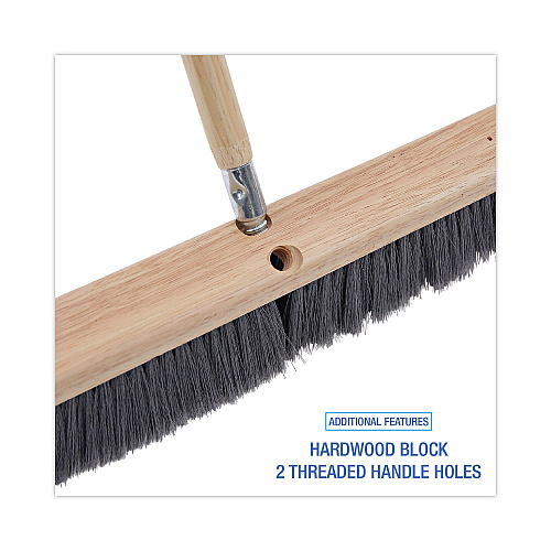 Boardwalk&reg; Floor Brush Head, 18" Head, Flagged Plastic Bristles (BWK20418)