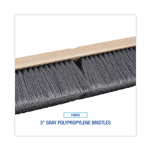 Boardwalk&reg; Floor Brush Head, 3" Gray Flagged Plastic, 24" (BWK20424)