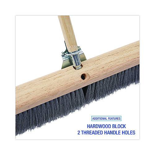 Boardwalk&reg; Floor Brush Head, 3" Gray Flagged Plastic, 36" (BWK20436)