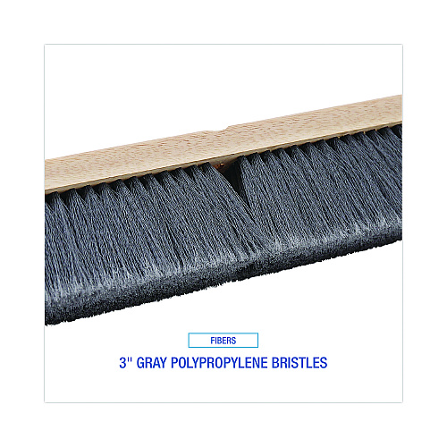 Boardwalk&reg; Floor Brush Head, 3" Gray Flagged Plastic, 36" (BWK20436)