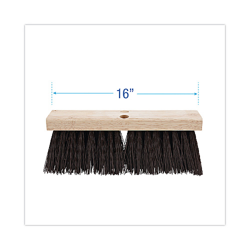 Boardwalk&reg; Street Broom Head, 16" Head, Polypropylene Bristles (BWK73160)