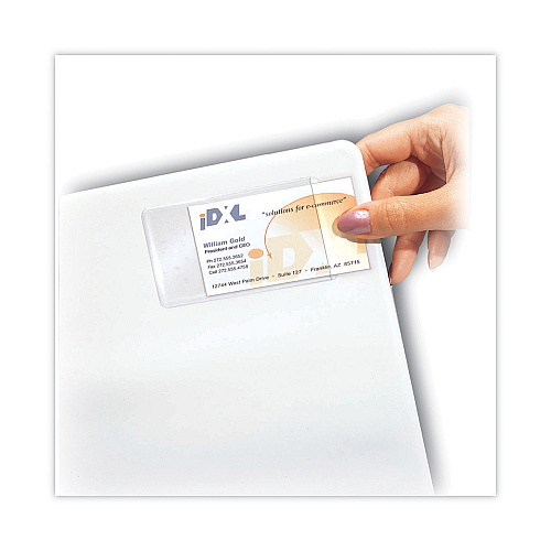 C-Line Self-Adhesive Business Card Holders, Side Load, 2 x 3.5, Clear, 10/Pack (70238)