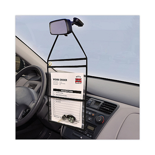 C-Line 2-Pocket Shop Ticket Holder w/Setrap, Black Stitching, 150-Sheet, 9 x 12, 15/Box (38912)
