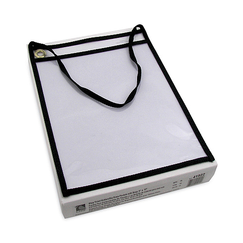 C-Line 1-Pocket Shop Ticket Holder w/Setrap, Black Stitching, 75-Sheet, 9 x 12, 15/Box (41922)