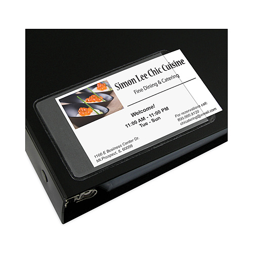 C-Line Self-Adhesive Business Card Holders, Side Load, 2 x 3.5, Clear,  10/Pack (70238) | OfficeCrave.com