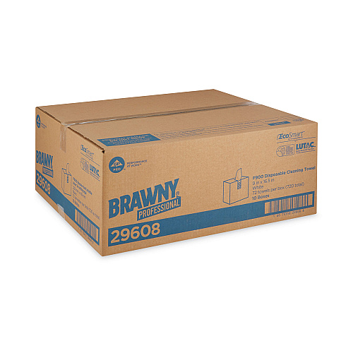 Brawny FLAX 900 Heavy Duty Cloths, 9 x 16.5, White, 72/Box, 10 Box/Carton (29608)