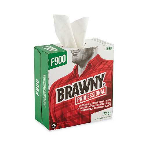 Brawny FLAX 900 Heavy Duty Cloths, 9 x 16.5, White, 72/Box, 10 Box/Carton (29608)