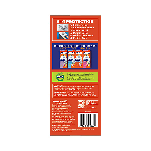 Hefty Ultra Strong Scented Tall Kitchen Bags, Drawstring, 13 gal, Citrus Twist, 23.75" x 24.88", White, 80 Bags/Box, 3 Boxes/Carton (E88354CT)
