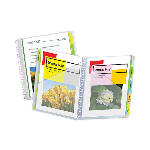 C-Line 10-Pocket Poly Portfolio with Write-On Tabs, 8.5 x 11, Clear/Clear (33650)