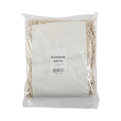 Boardwalk&reg; Industrial Dust Mop Head, Hygrade Cotton, 24w x 5d, White (BWK1324)