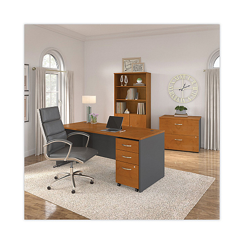 Bush Series C Collection Desk Shell, 71.13" x 29.38" x 29.88", Natural Cherry/Graphite Gray (WC72436)