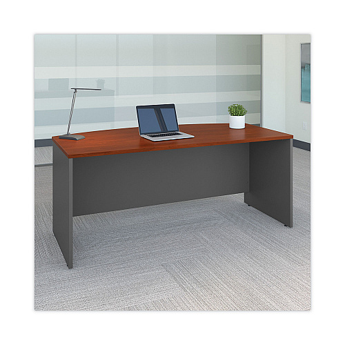 Bush Series C Collection Bow Front Desk, 71.13" x 36.13" x 29.88", Hansen Cherry/Graphite Gray (WC24446)