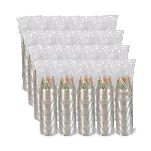 Dart Bare Eco-Forward RPET Cold Cups, ProPlanet Seal, 9 oz, Leaf Design, Clear/Green/Orange, 1,000/Carton (RTP9RBARE)