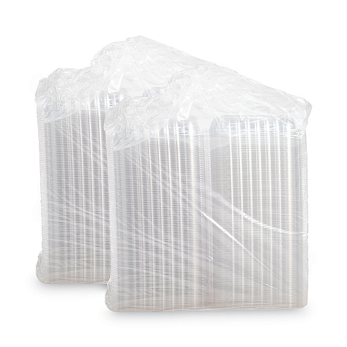 Dart ClearSeal Hinged-Lid Plastic Containers, 9.3 x 8.8 x 3, Clear, Plastic, 100/Bag, 2 Bags/Carton (C95PST1)