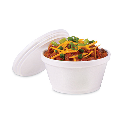 Dart Foam Container, Extra Squat, 8 oz, White, 1,000/Carton (8SJ20)