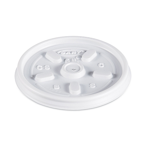 Dart Plastic Lids for Foam Containers, Vented, Fits 3.5-6 oz, White, 100/Pack, 10 Packs/Carton (6JL)