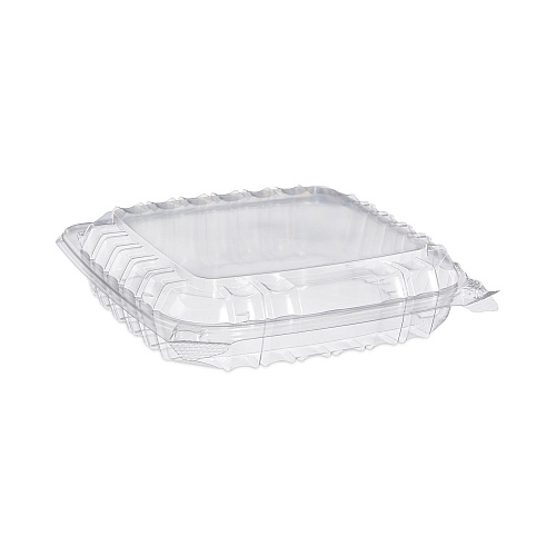 Dart ClearSeal Hinged-Lid Plastic Containers, 8.31 x 8.31 x 2, Clear, Plastic, 125/Bag, 2 Bags/Carton (C89PST1)