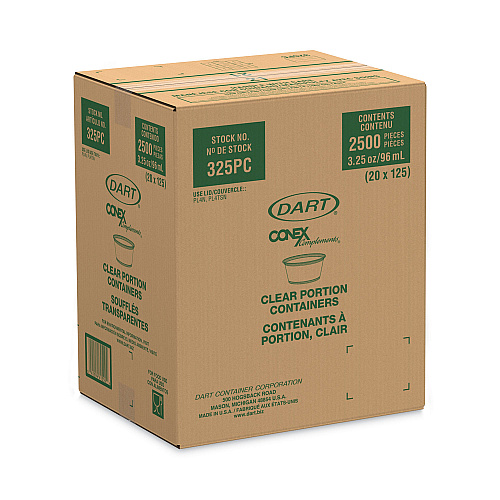 Dart Conex Complements Portion/Medicine Cups, 3.25 oz, Clear, 125/Bag, 20 Bags/Carton (325PC)