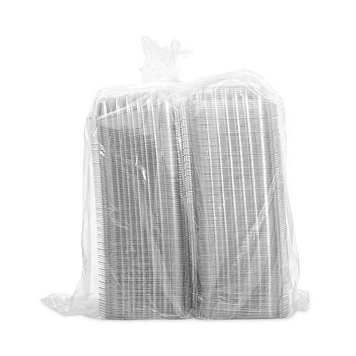 Dart ClearSeal Hinged-Lid Plastic Containers, 8.31 x 8.31 x 2, Clear, Plastic, 125/Bag, 2 Bags/Carton (C89PST1)